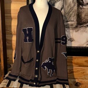 Brown Button-Up Cardigan Sweater